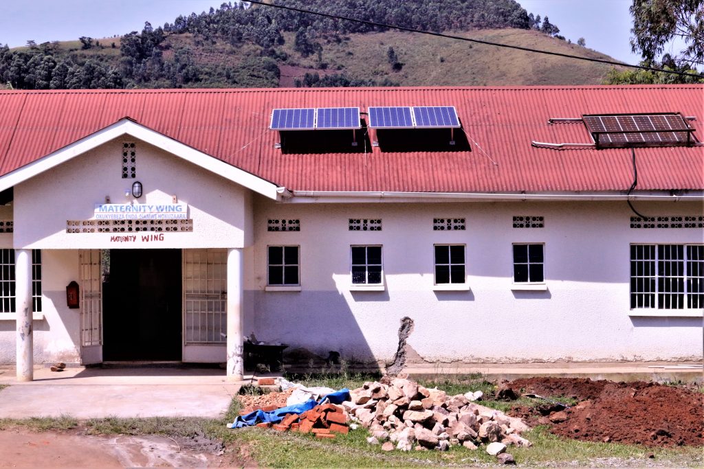 Solar panels the maternity wing of Bihanga Health Center III, in Buhweju district