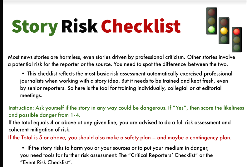 Safety and Security for Investigative Journalists